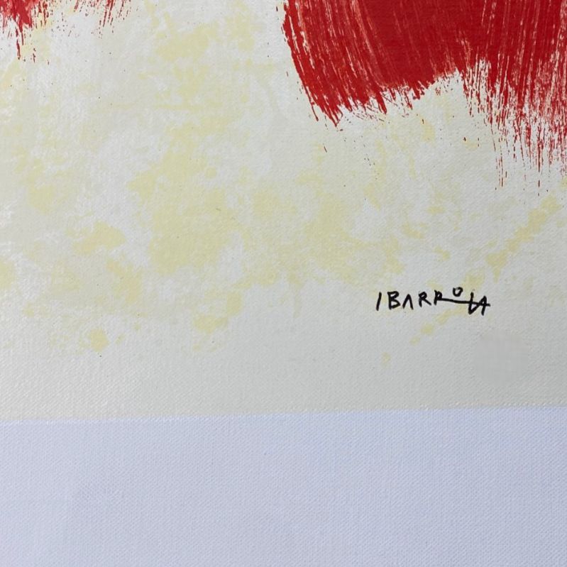 Agustín Ibarrola "Rojo" 2001 Limited Signed Wall Art | 72 x 100 cm