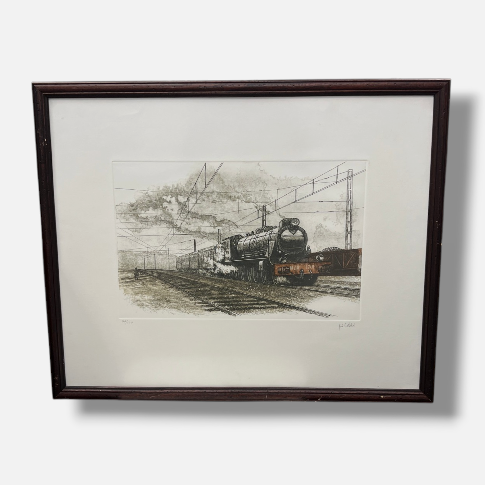 José Catalá. "El Tren" 1997 Limited Signed Fine Wall Art Print | 37 x 43 cm
