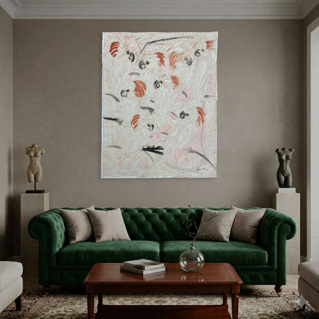 Hunt Slonem "Cockatoos" 2001 Limited Signed Fine Wall Art | 109 x 87 cm