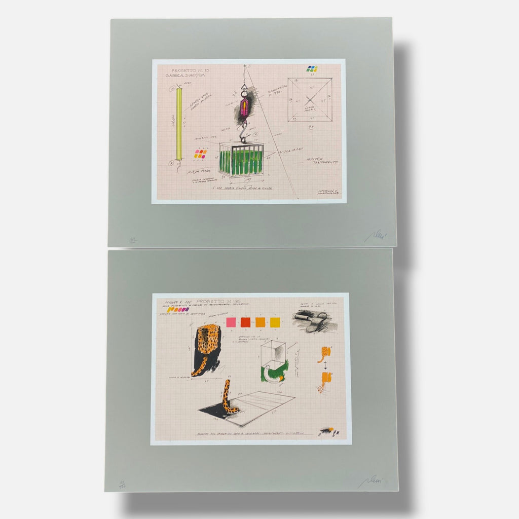 Fabrizio Plessi "Rapporto Sull' Acqua" 1974 Fine Wall Art 12-Piece Set