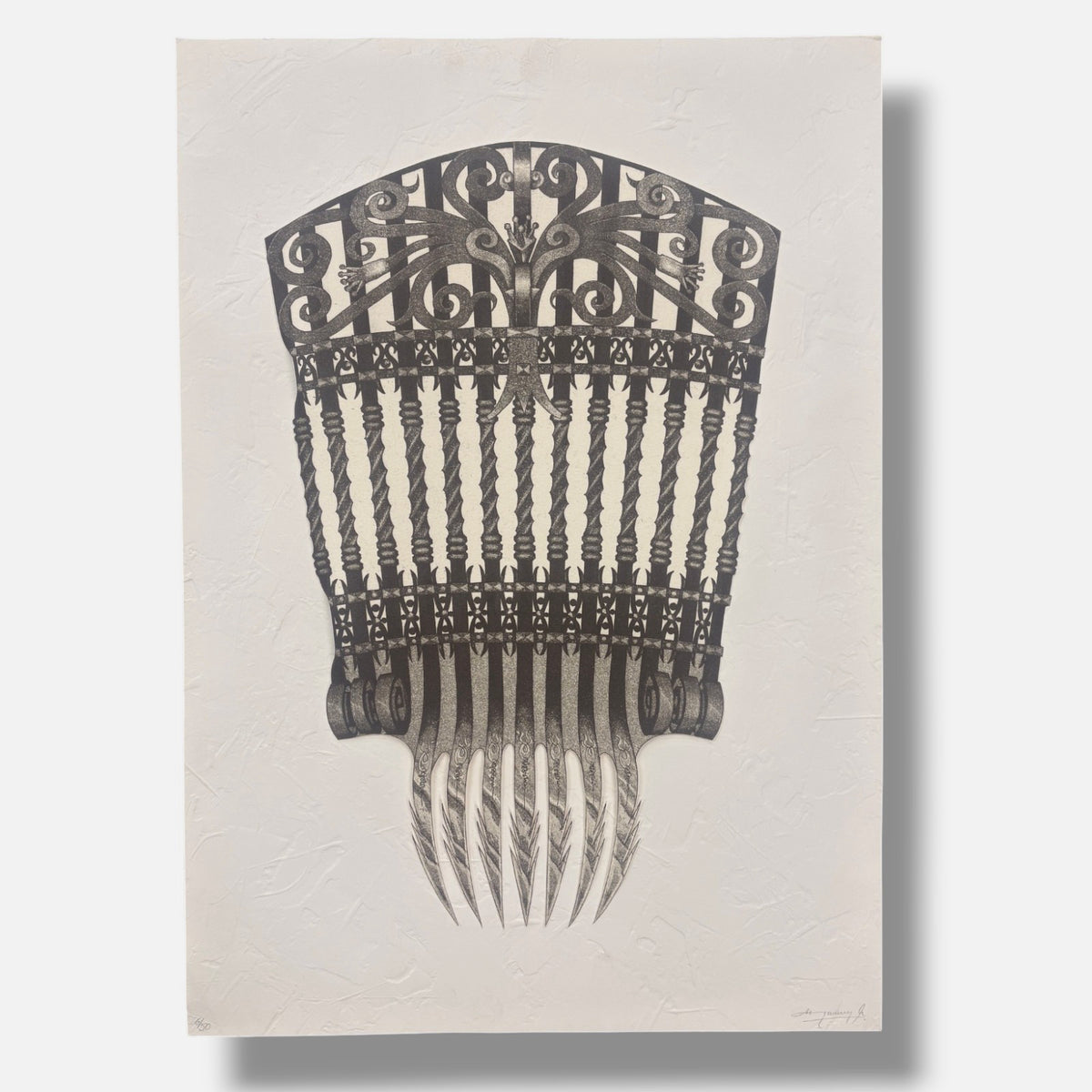 Henry Ramírez Ayala "Reja" 1999 Limited Signed Unframed Fine Wall Art 50Lx35W cm