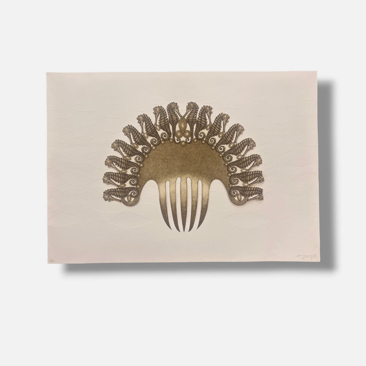 Henry Ramírez Ayala "Hipocampos" 1999 /50 Limited Signed Fine Wall Art 35Lx50Wcm