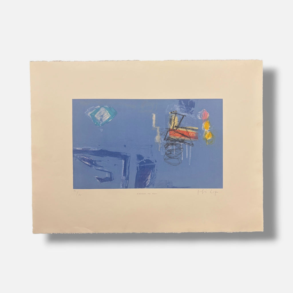 Joaquín Capa Eiriz "Collage on blue" /65 Limited Signed Fine Wall Art, 56L x 76W