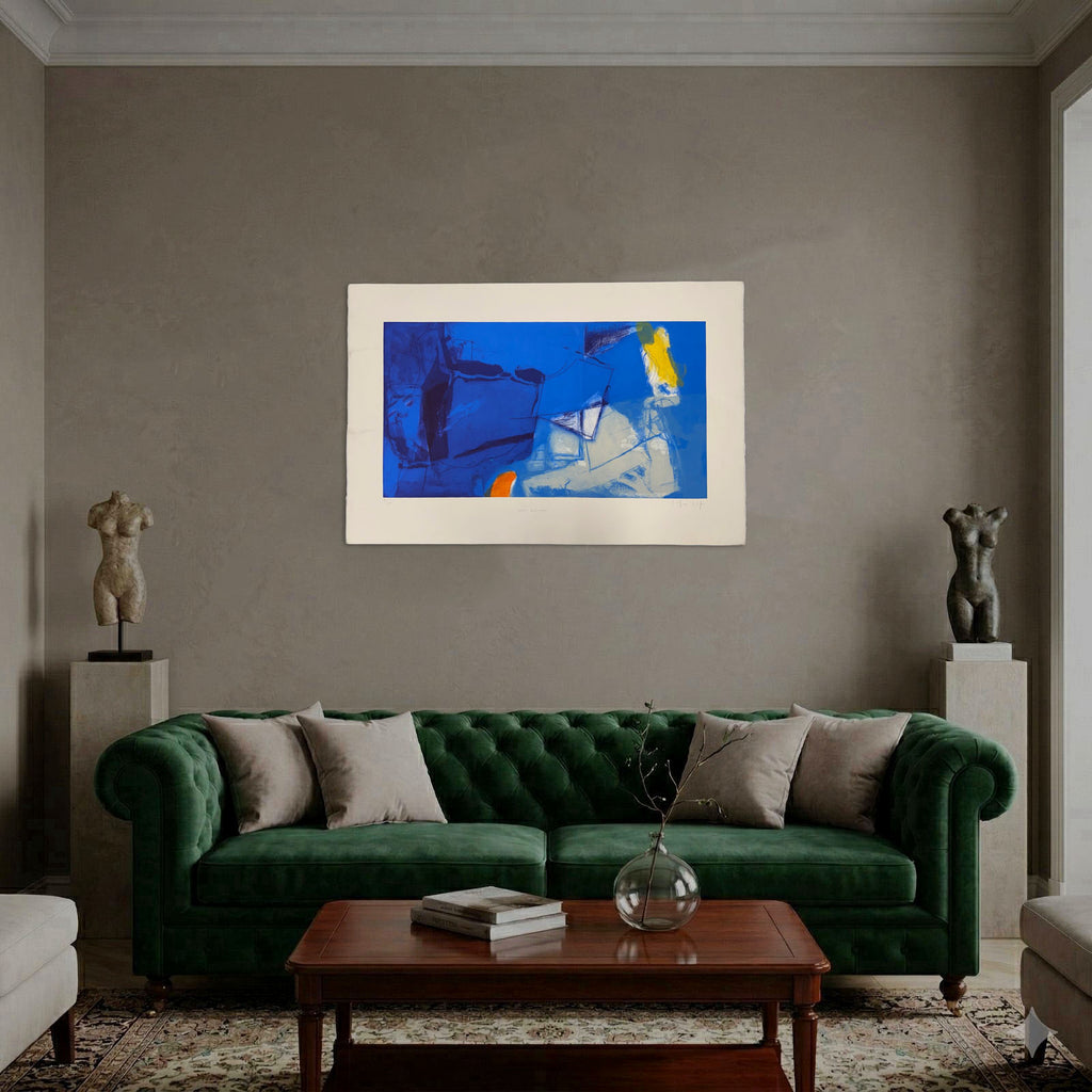 Joaquín Capa Eiriz "Blue Geometric" 1999 Limited Signed Fine Wall Art Print