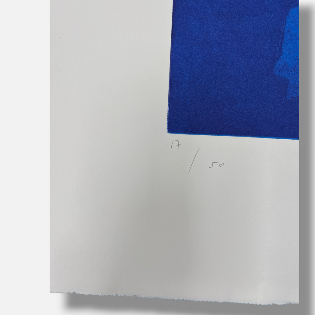 Joaquín Capa Eiriz "Blue Space with Yellow" Limited Signed Fine Wall Art Print