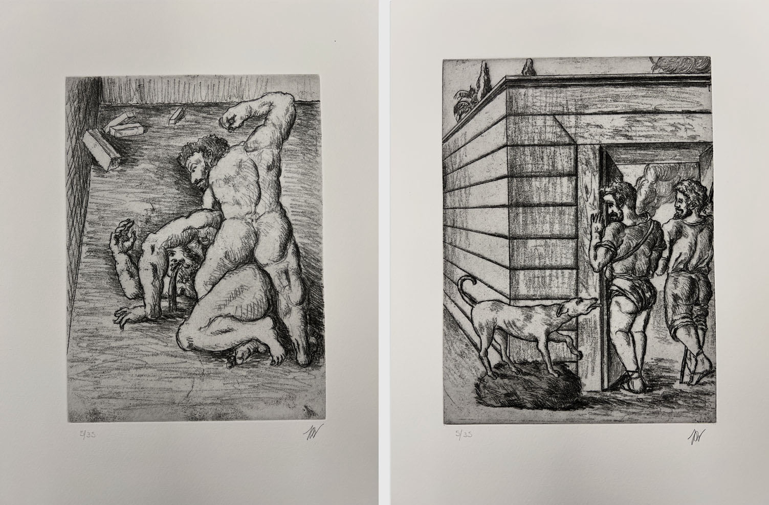 Guillermo Pérez Villalta "La Odisea" Limited Signed Art Print Set, 80 x 40 cm.