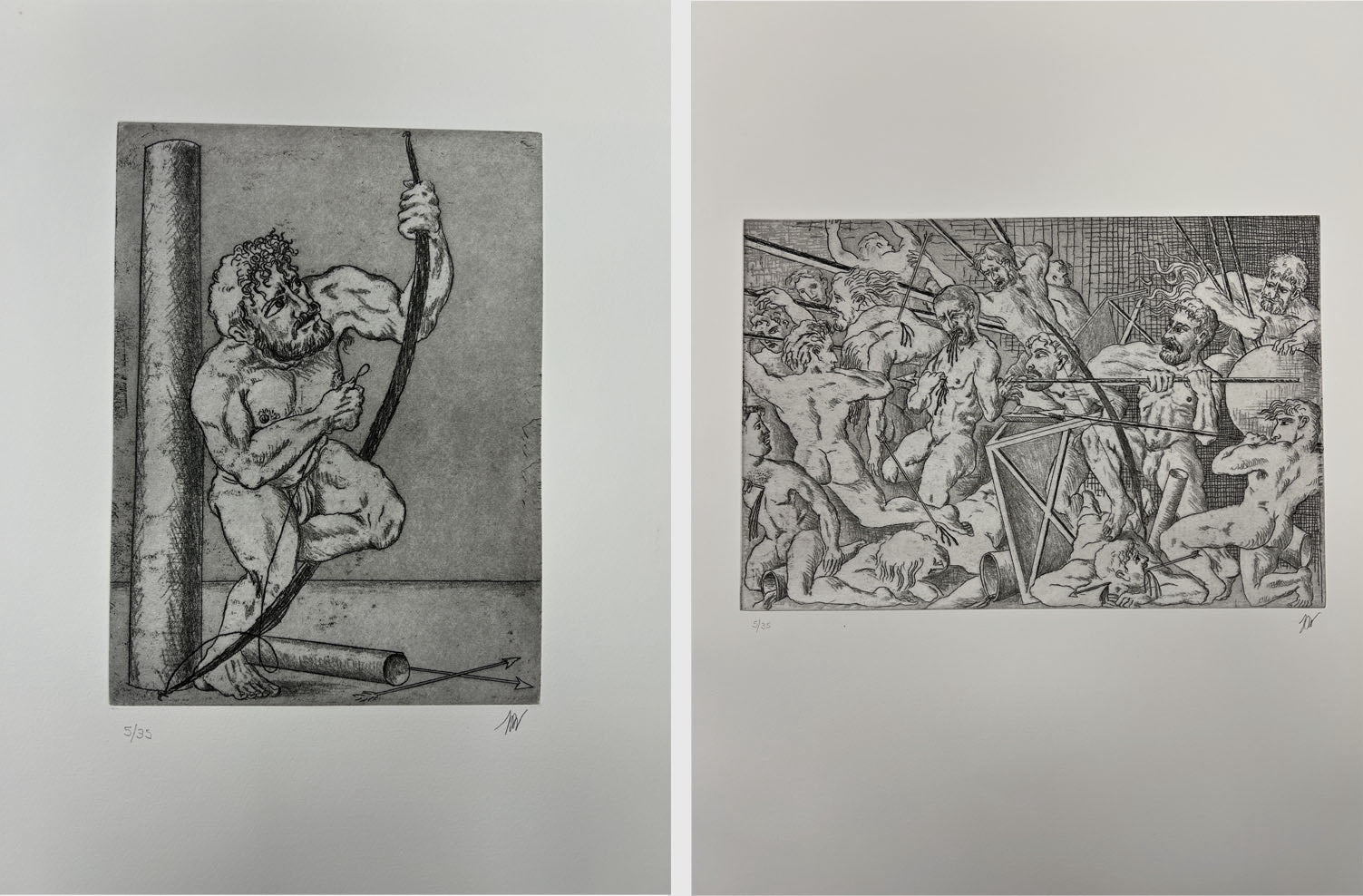 Guillermo Pérez Villalta "La Odisea" Limited Signed Art Print Set, 80 x 40 cm.