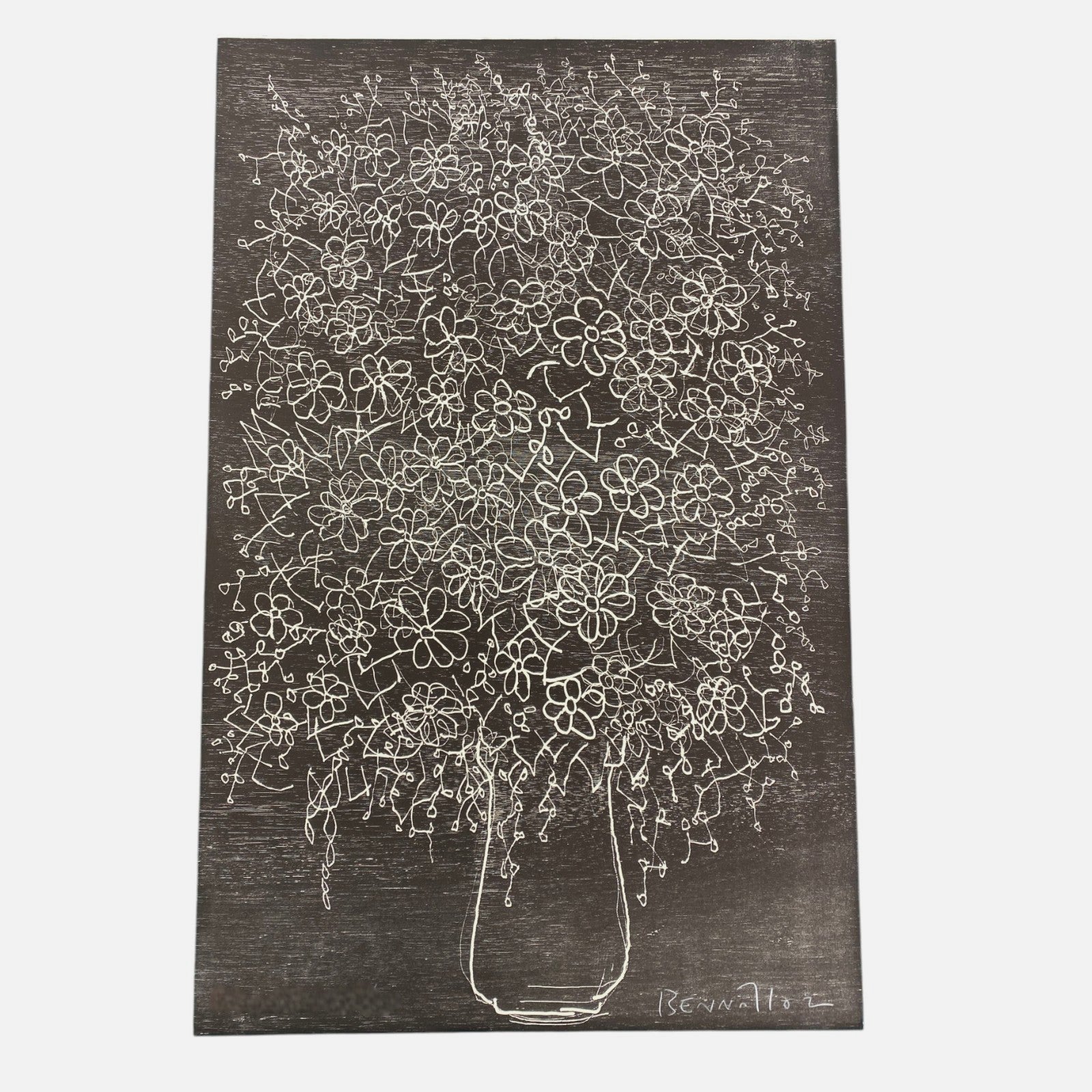 Joan Bennàssar "Jarron Con Flores Azul y Negro" 2003 Limited Signed Wall Art