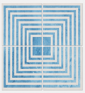 Natalia Cacciarelli "Estructuras 2003-02 (Azul)" P.T. Limited Signed Wall Art