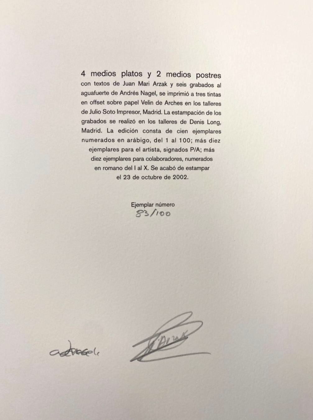 Andrés Nagel "4 Medios Platos y 2 Medios Postres" 6-Piece Fine Art Print Set