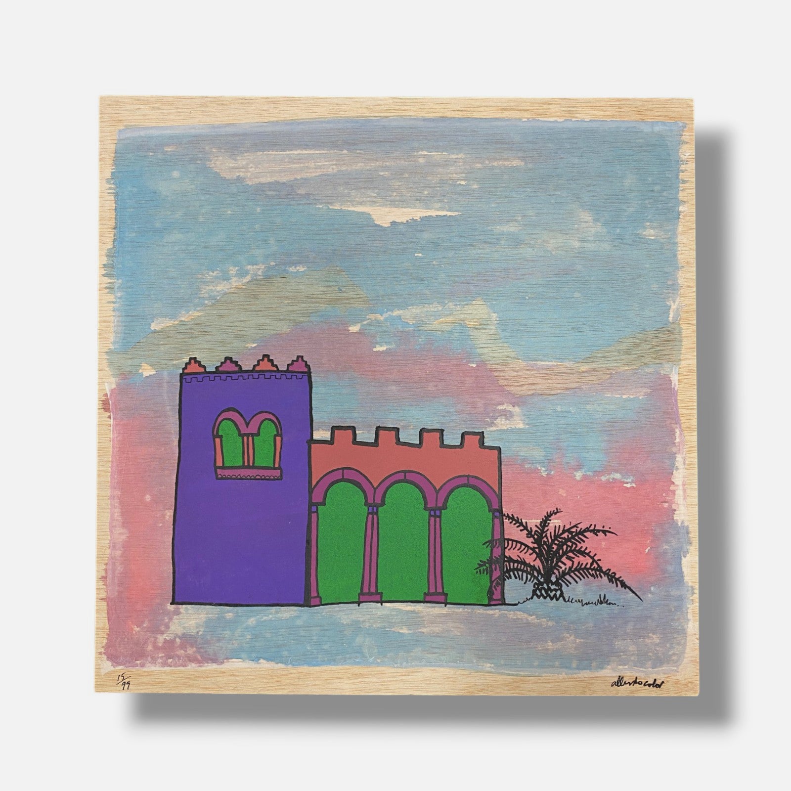 José Alberto López Sánchez "Palacio De Primavera" Fine Wall Art, 20" x 20" in