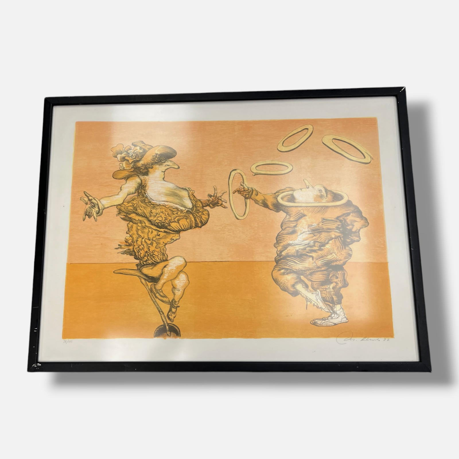 Manuel Alcorlo "Naranja" 1987 Limited Signed Framed Fine Wall Art Print
