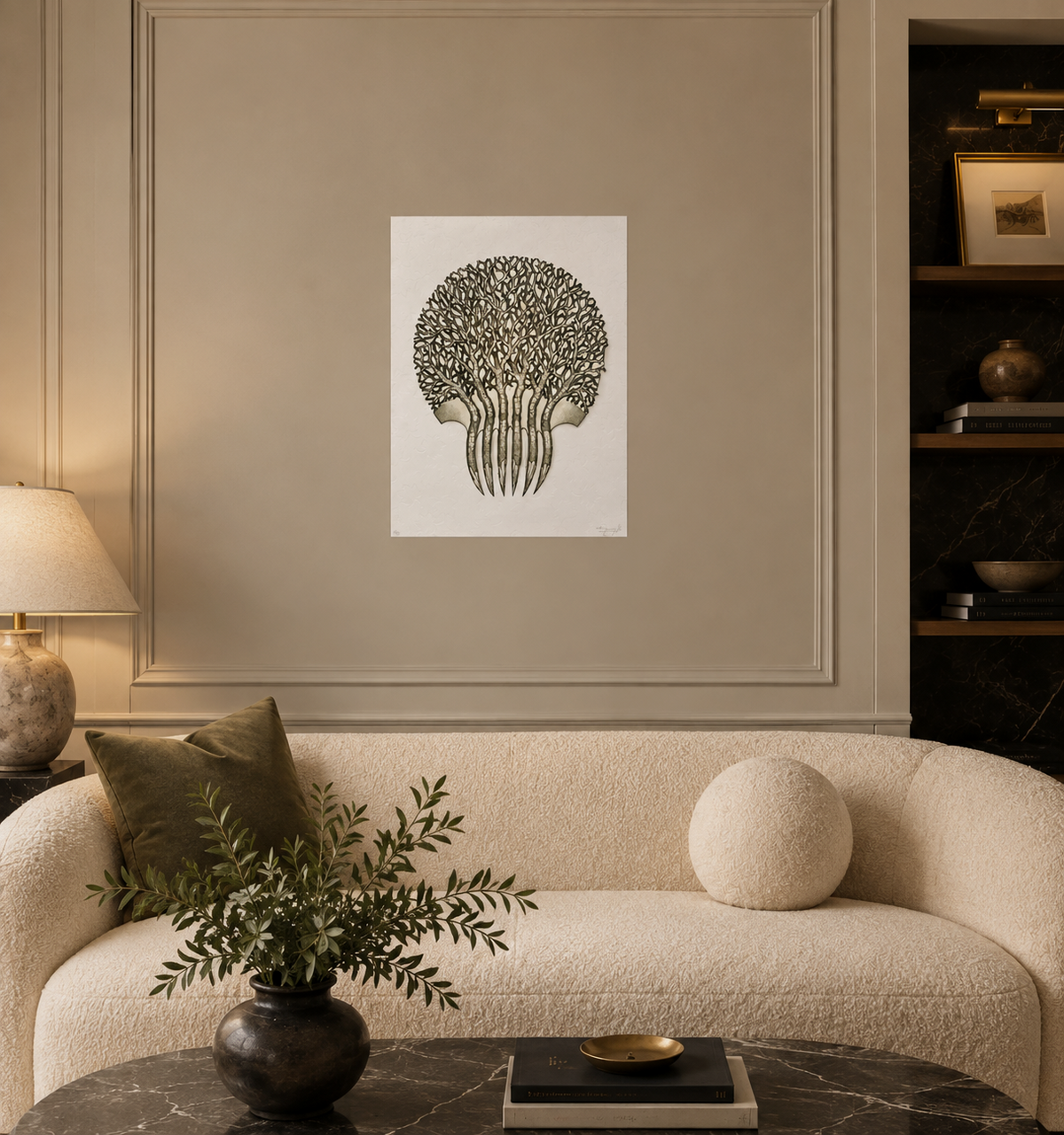 Henry Ramírez Ayala "Ramas Secas" Unframed Limited Signed Fine Wall Art 50Lx35W