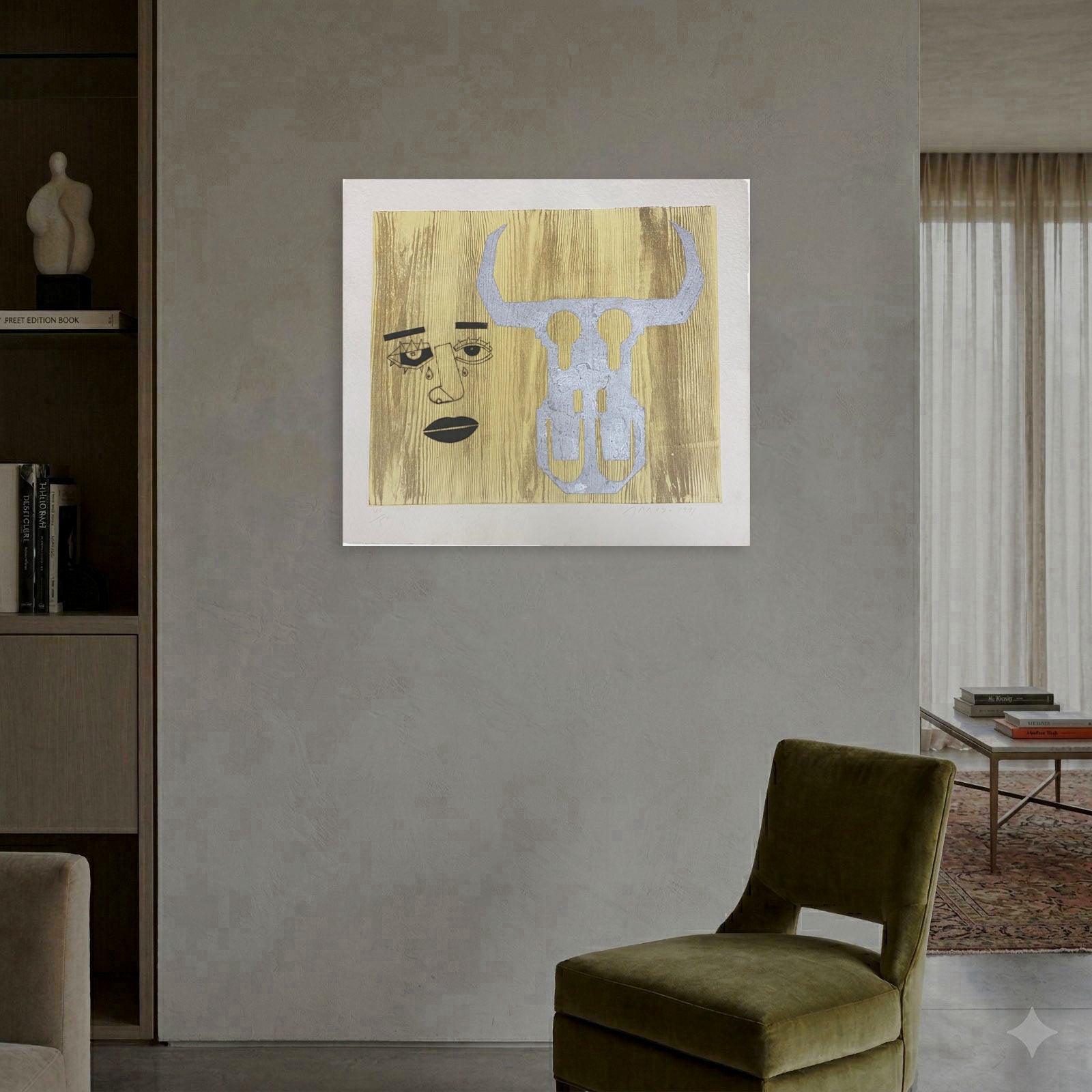 Eduardo Arroyo "Homenaje A Concha Piquer" 1991 Limited Signed Wall Art, 57x49 cm