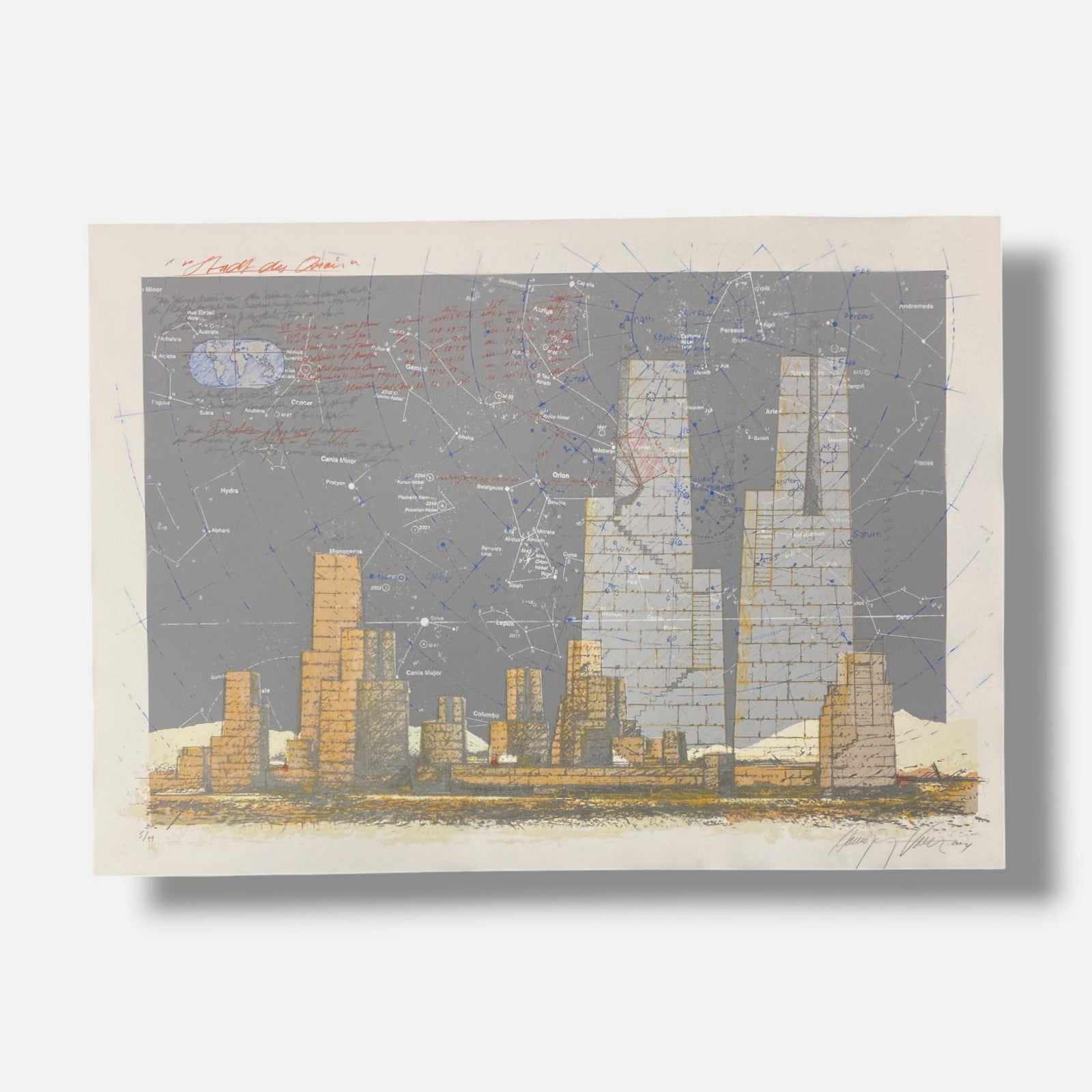 Hannsjörg Voth "Stadt Des Orion" 2004 Limited Signed Wall Art | 76 x 105 cm