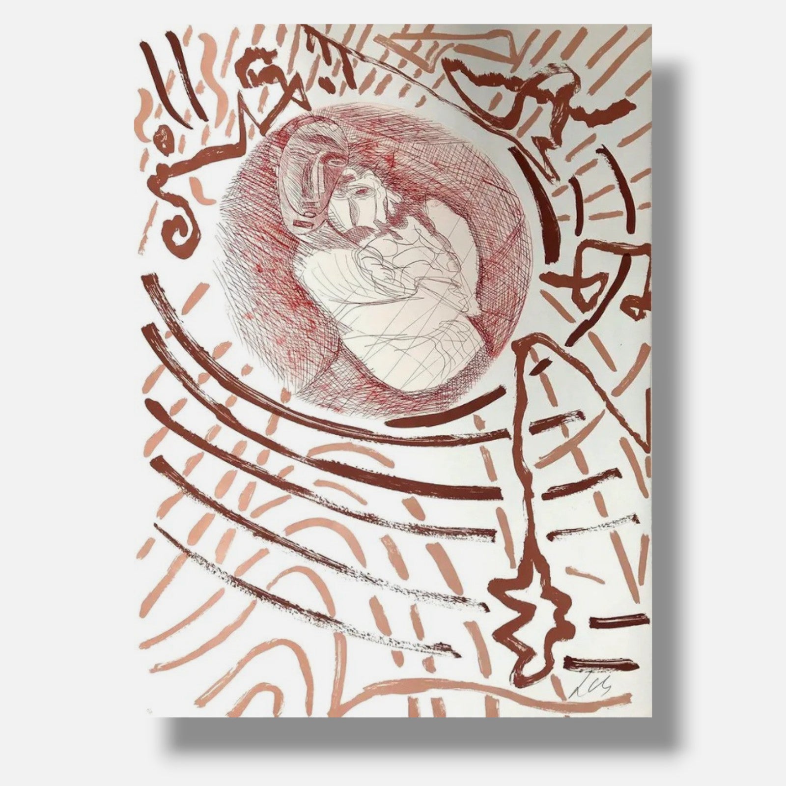Sandro Chia "B6" 1991 Unframed Limited Signed Fine Wall Art Print, 99L x 69W cm