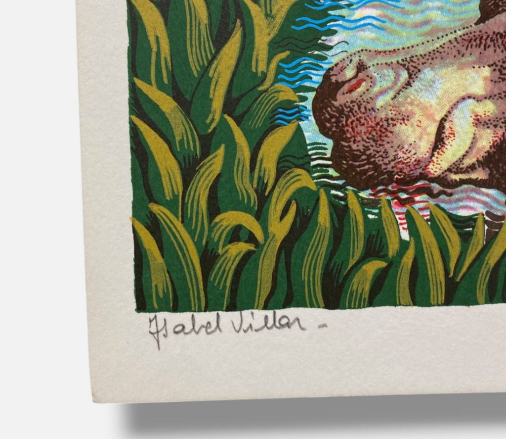 Isabel Villar "Niña con Hipopótamo" Fine Art Print | 34 x 24 cm