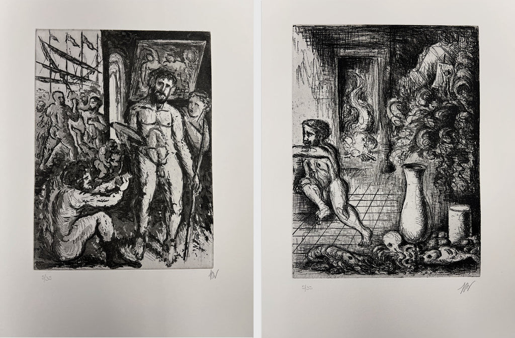 Guillermo Pérez Villalta "La Odisea" Limited Signed Art Print Set, 80 x 40 cm.