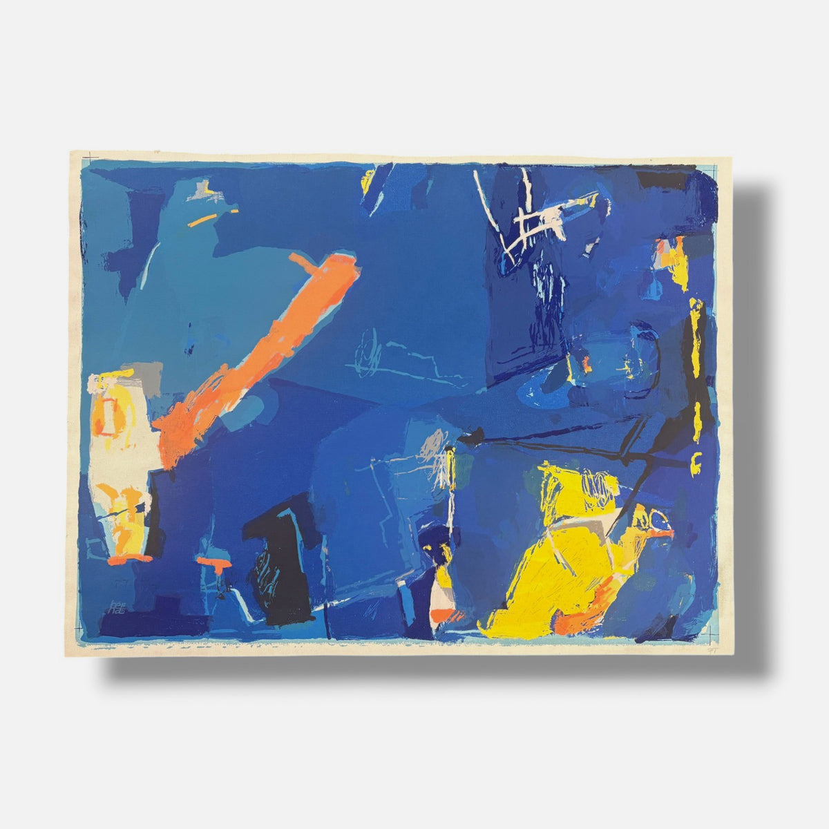Joaquín Capa Eiriz "Espacio Azul" P.T. 1999 Limited Signed Fine Wall Art 54Lx73W