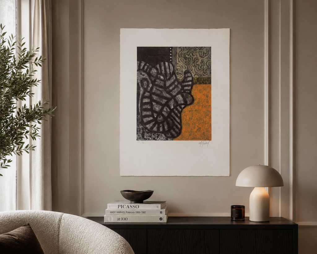 Osvaldo Matamoros "Sin Titulo(Rojo)" 2004 P.T. Limited Signed Wall Art 76Lx56Wcm