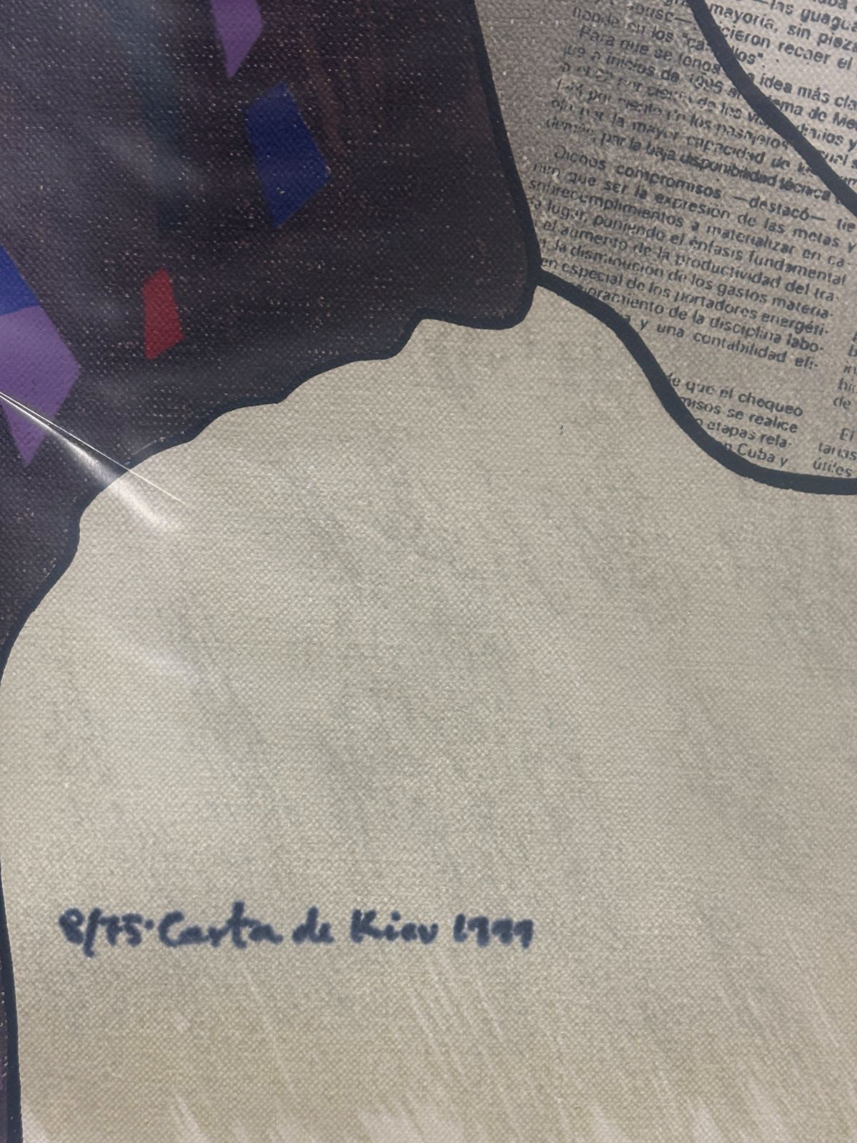Antoni Miró Bravo "Carta de Kiev" 1999 Limited Signed Wall Art Print 73Lx54W cm