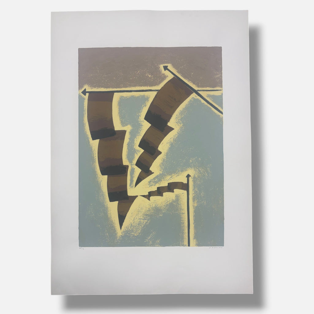 Antonio Rojas "Sin Titulo Tres Estandartes" H.C. Signed Limited Wall Art 100x70
