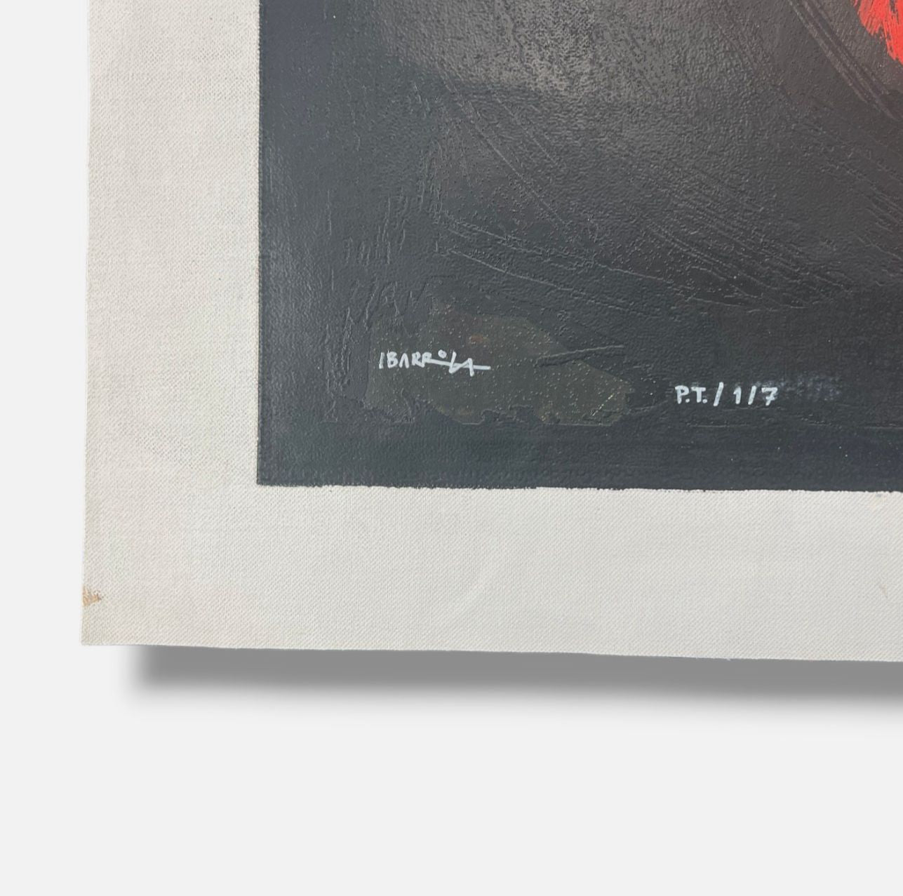 Agustín Ibarrola "Esfera Roja" P.T. 2001 Limited Signed Wall Art | 84 x 112 cm