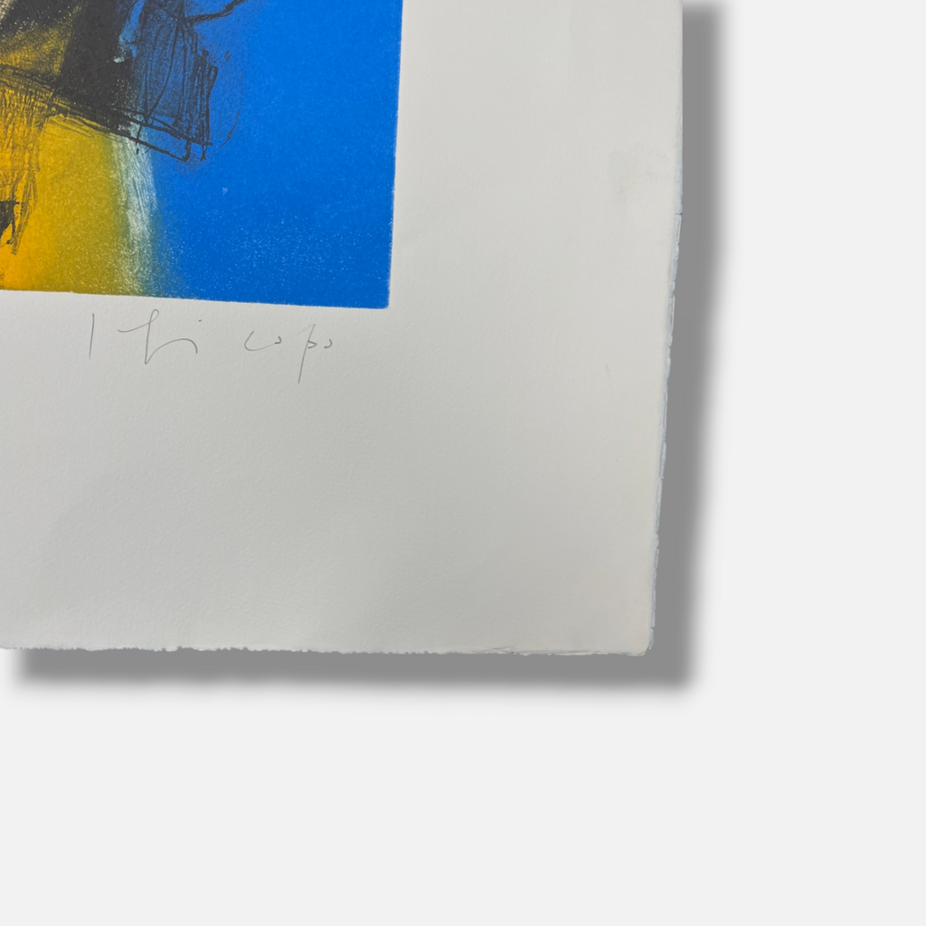 Joaquín Capa Eiriz "Blue Space with Yellow" Limited Signed Fine Wall Art Print