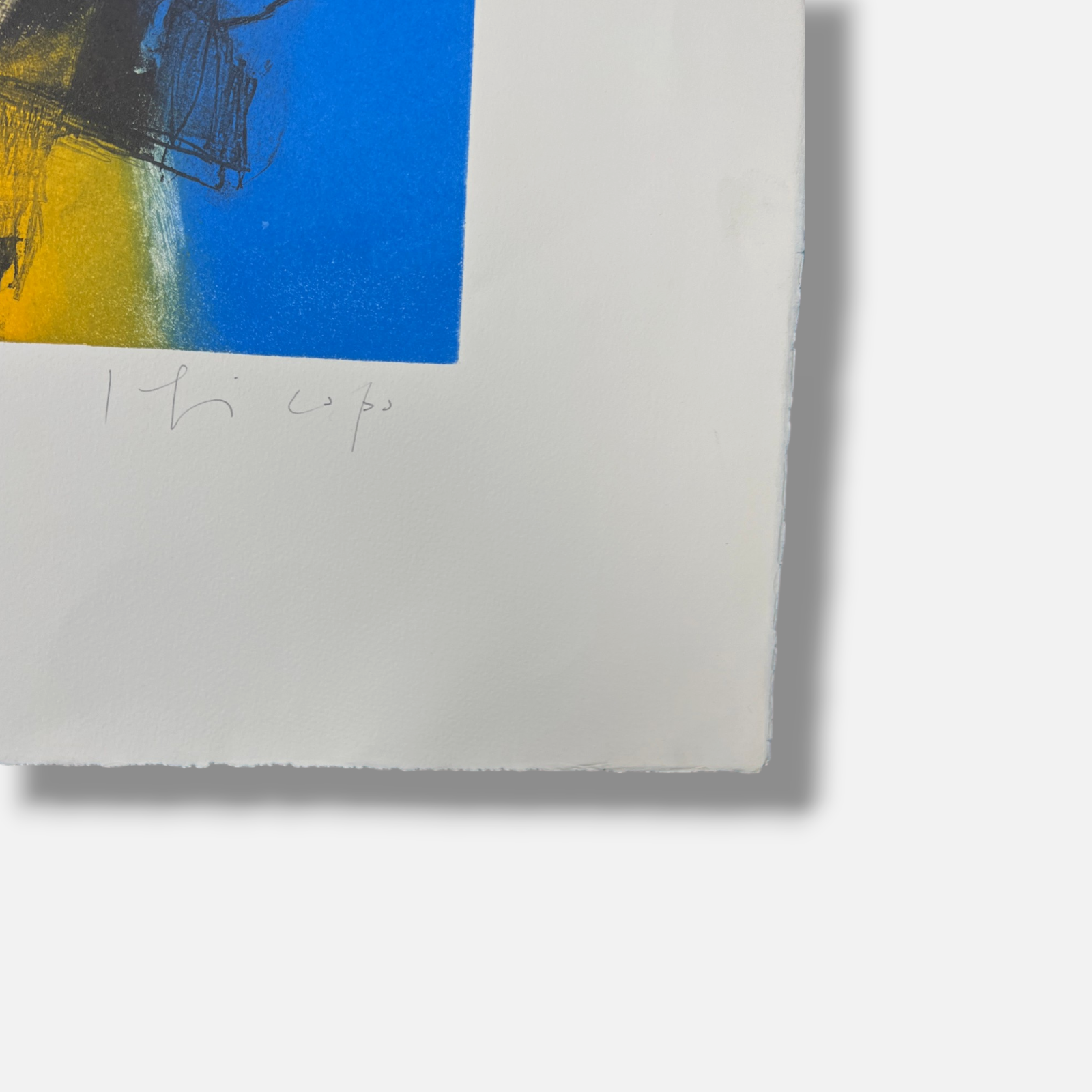 Joaquín Capa Eiriz "Blue Space with Yellow" Limited Signed Fine Wall Art Print