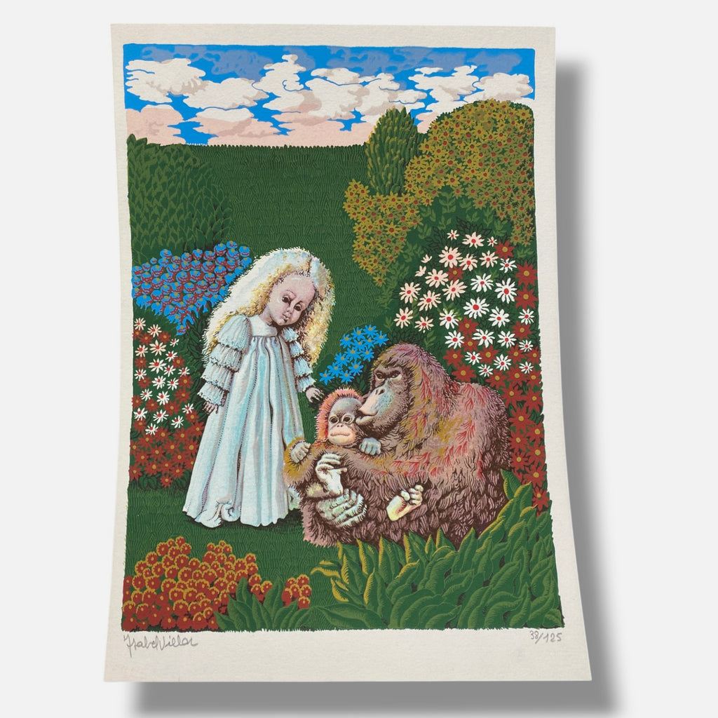 Isabel Villar "Niña con Monos" Fine Art Print | 34 x 24 cm