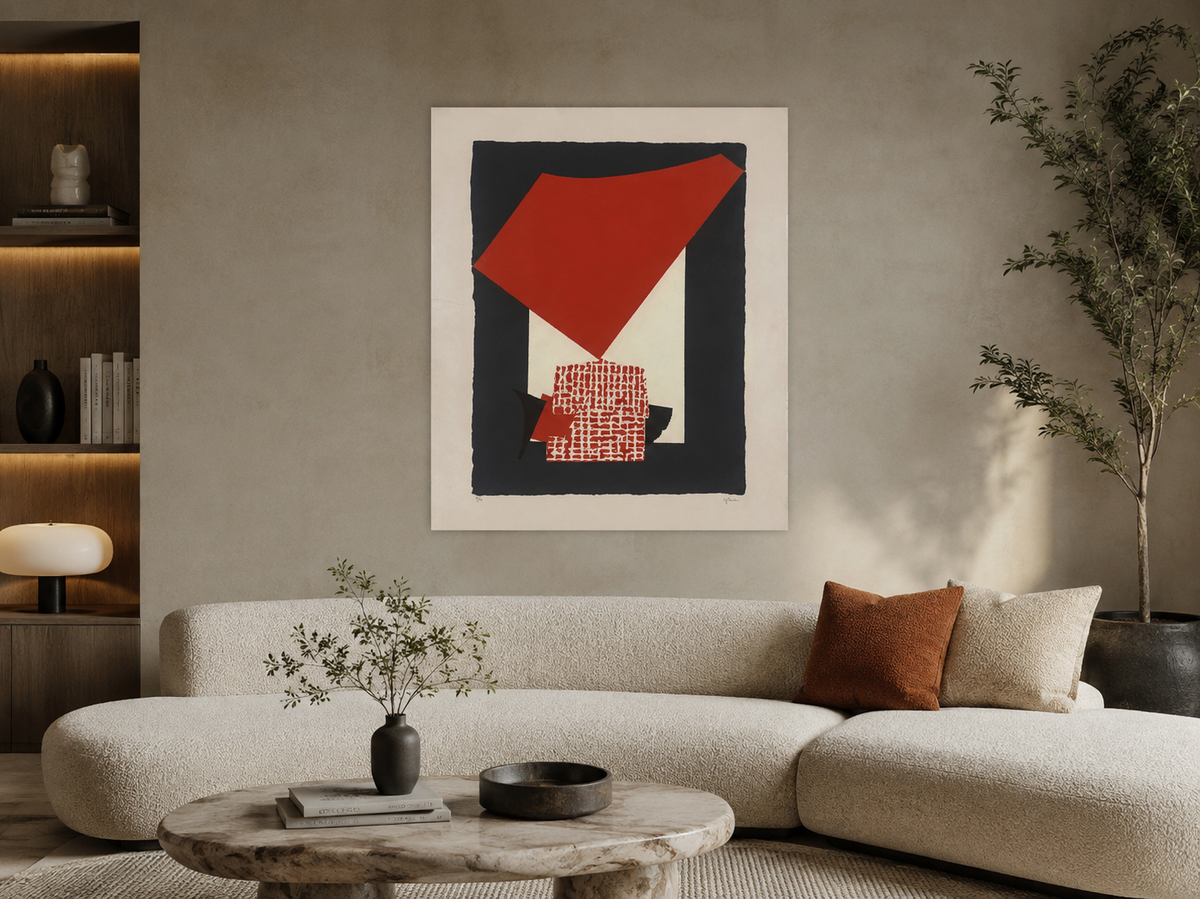 Gerardo Aparicio Yagüe "Geografia VI" /99 Limited Signed Fine Wall Art 76Lx56Wcm