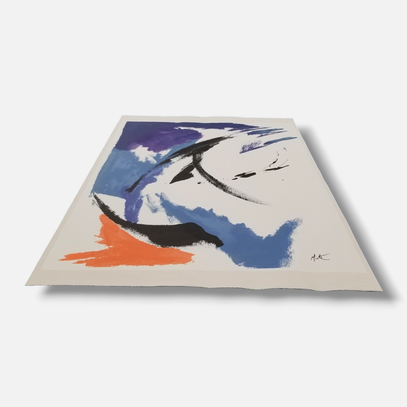 Jean Miotte "Mancha Naranja Inferior Izquie" 2006 Limited Signed Wall Art