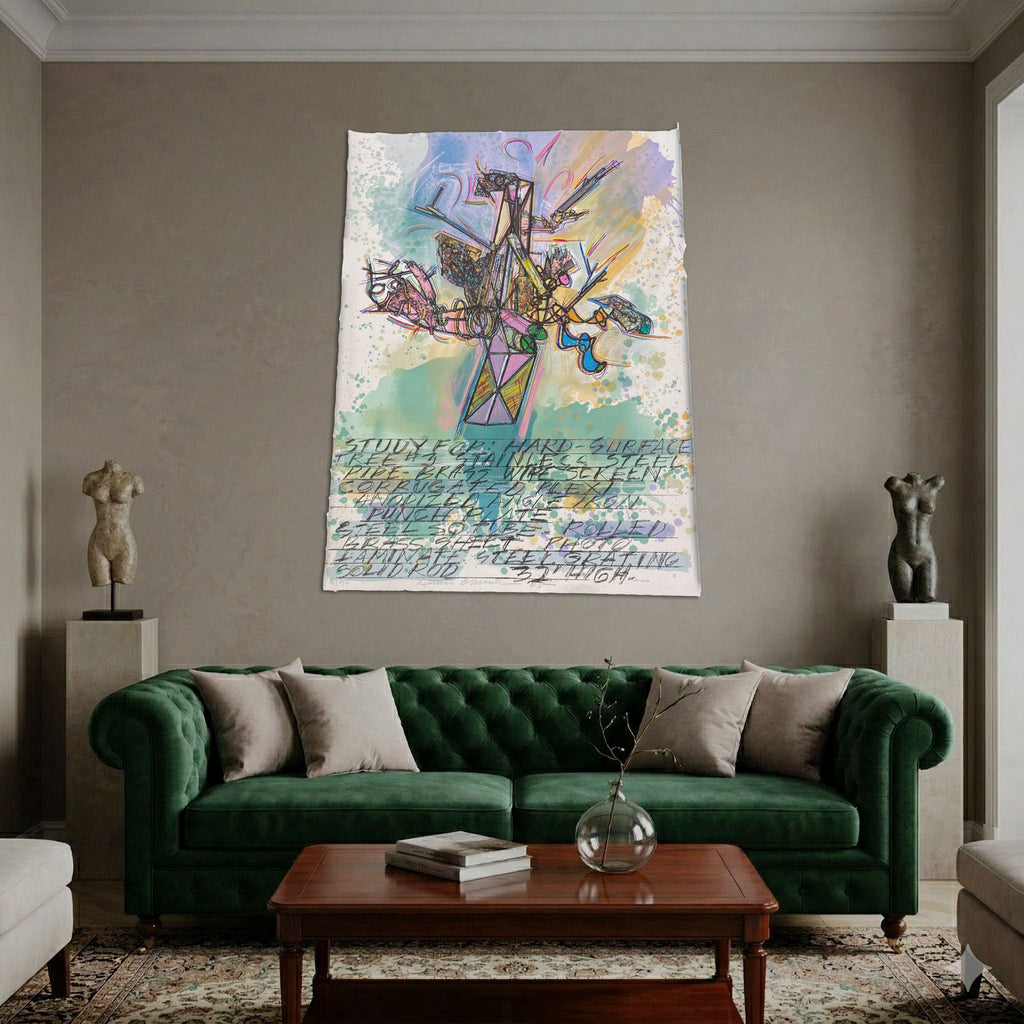 Dennis Oppenheim Study for Hard Surface Tree #3 2005 Signed Fine Wall Art 44 x60