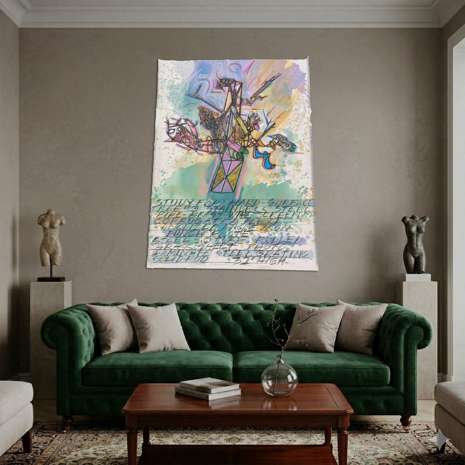 Dennis Oppenheim Study for Hard Surface Tree #3 2005 Signed Fine Wall Art 44 x60