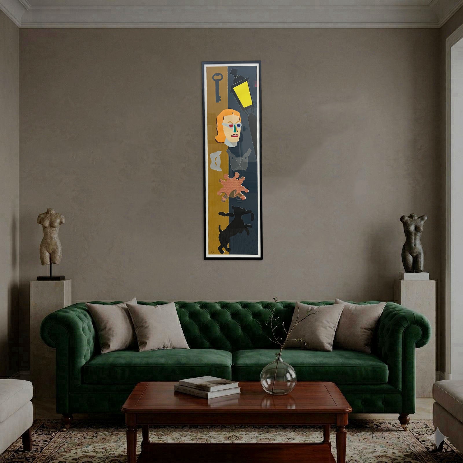 Eduardo Arroyo "La Ciudad. de Los Sentidos I" Limited Signed Wall Art, 160x46 cm
