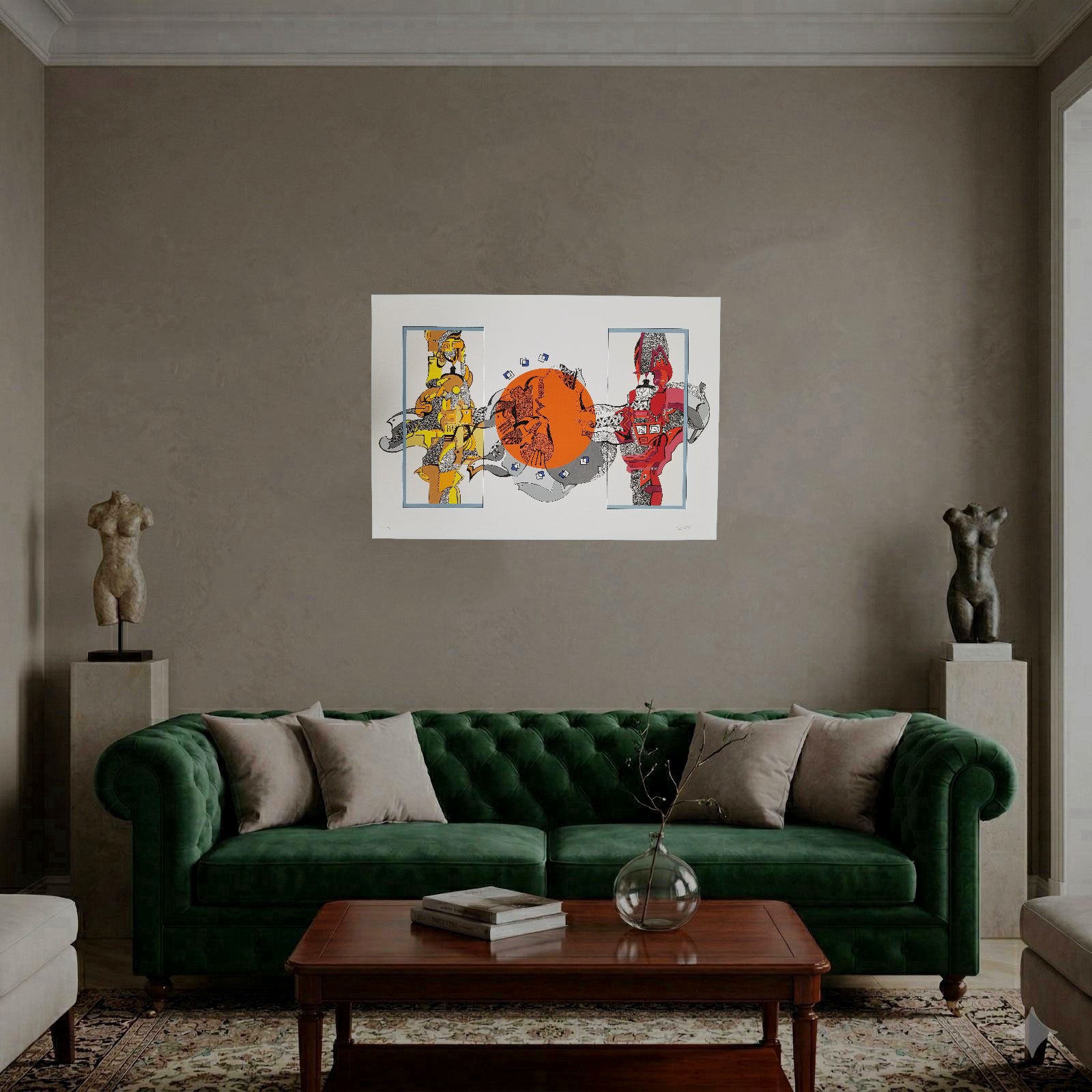 Luis Arias Vera "Silencio Y Cosmos (Naranja)" 2003 P.T. Limited Signed Wall Art