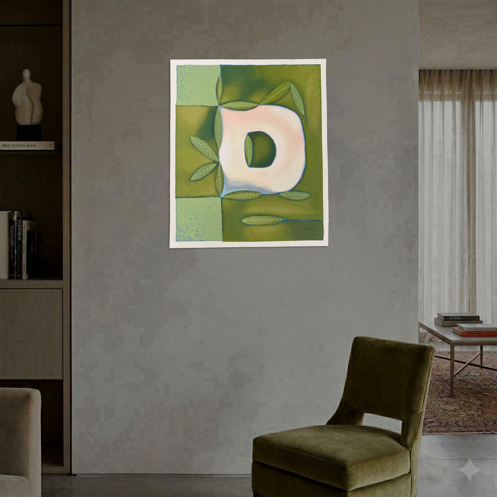 Nélida López Martínez "Las Hojas y La D" 2004, Limited Signed Wall Art
