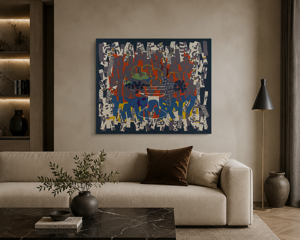 Mª Luisa Sanz García Muro ''Plátano Azul (Naranja/Gris)'' Limited Signed Art