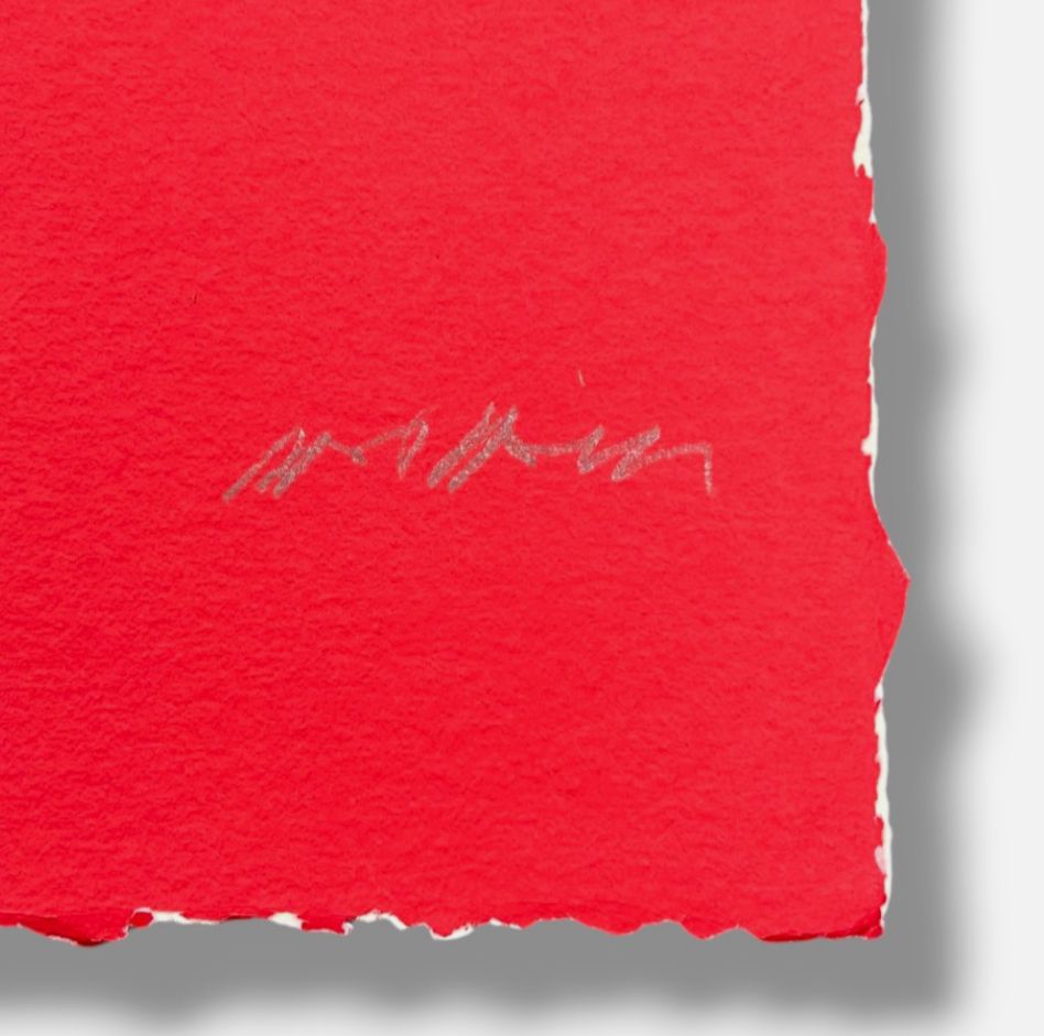 Paolo Laudisa "Rosso Tramonto Di Fuocco" B.A.T. Signed Wall Art Print, 70x100 cm