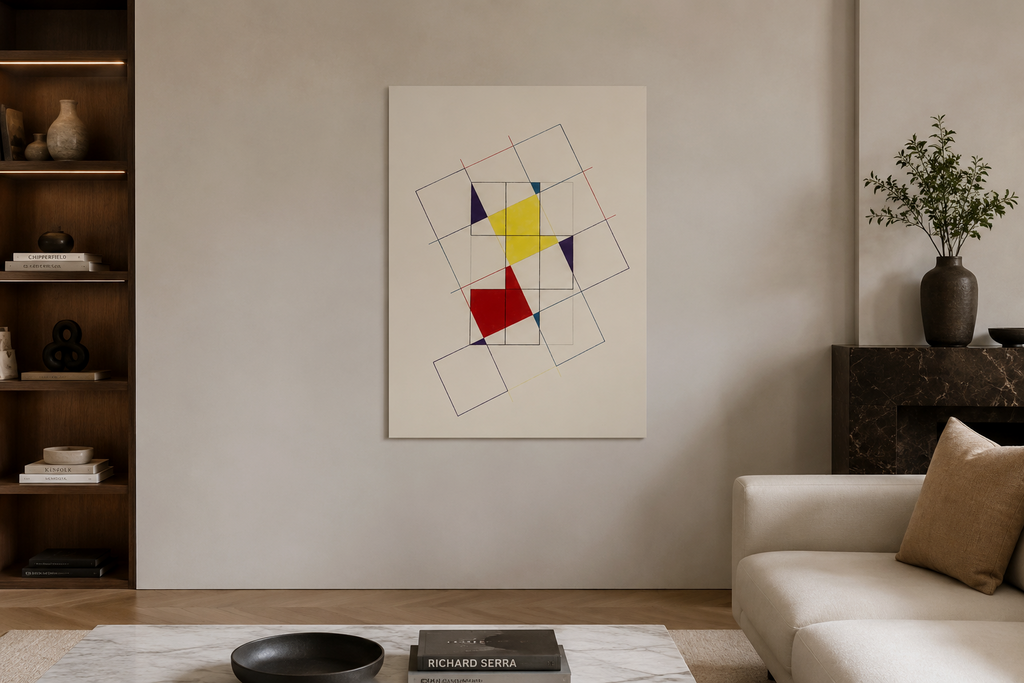 Waldo Díaz-Balart "Trama a la izquierda. 6 módulos..." P.T. Limited Signed Art