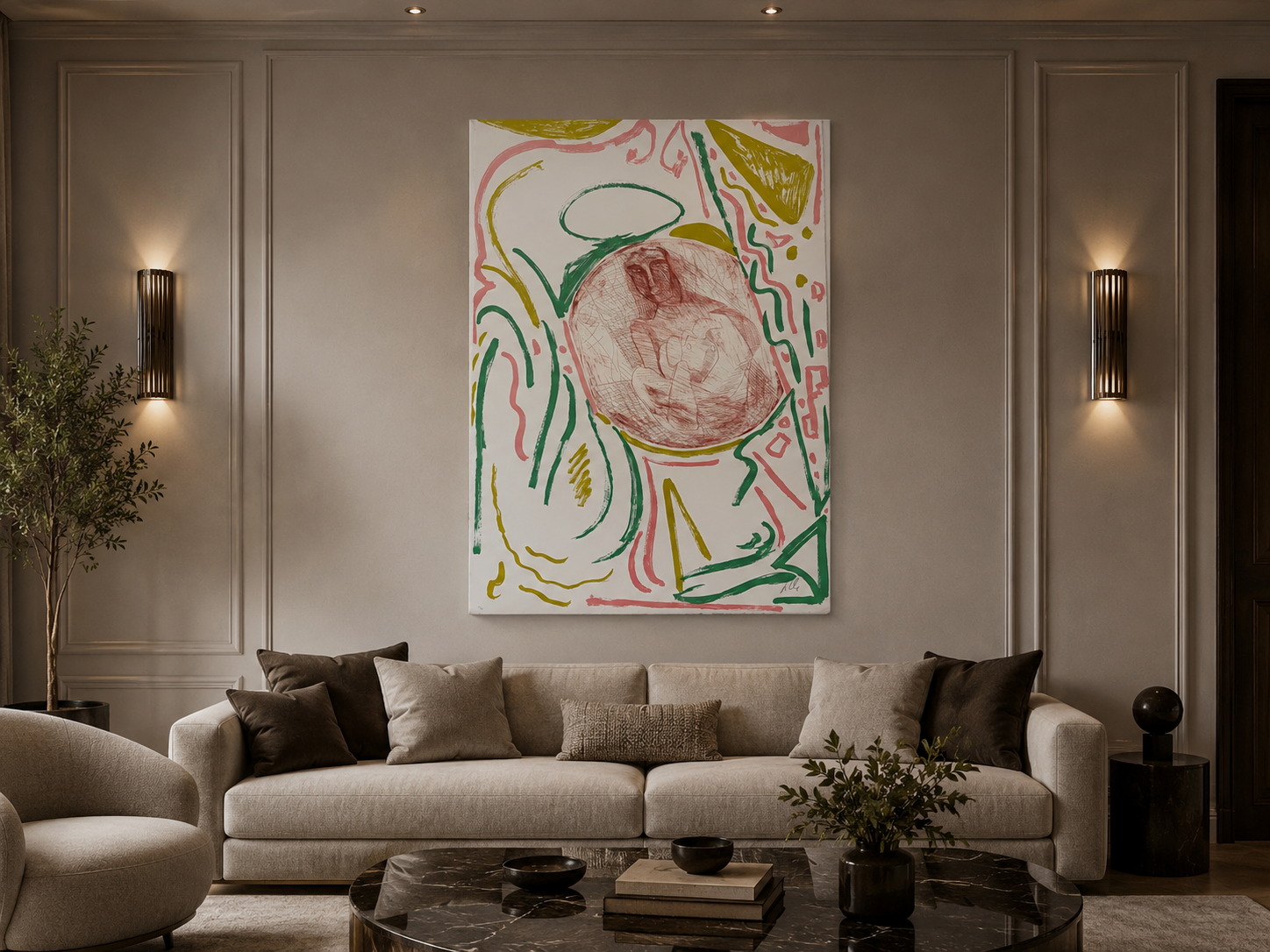 Sandro Chia "B4" 1991 Unframed Limited Signed Fine Wall Art Print, 99L x 69W cm