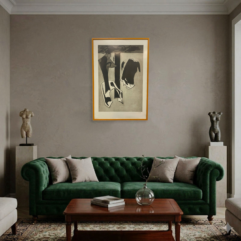 Juan Antonio Galea Barjola "Abstracccion" Framed Limited Signed Fine Wall Art