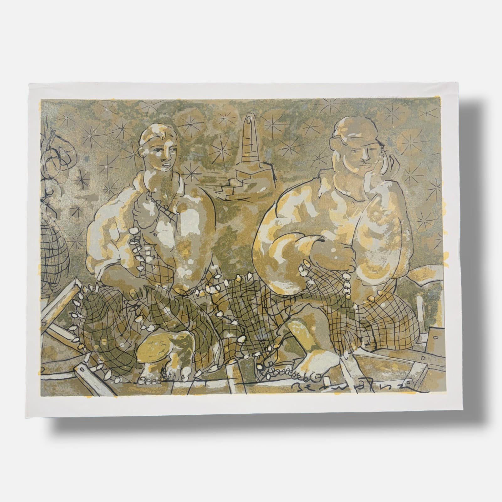 Joan Bennàssar Vives "Tardo al Mol" 2000 Limited Signed Fine Wall Art 50Lx70W cm