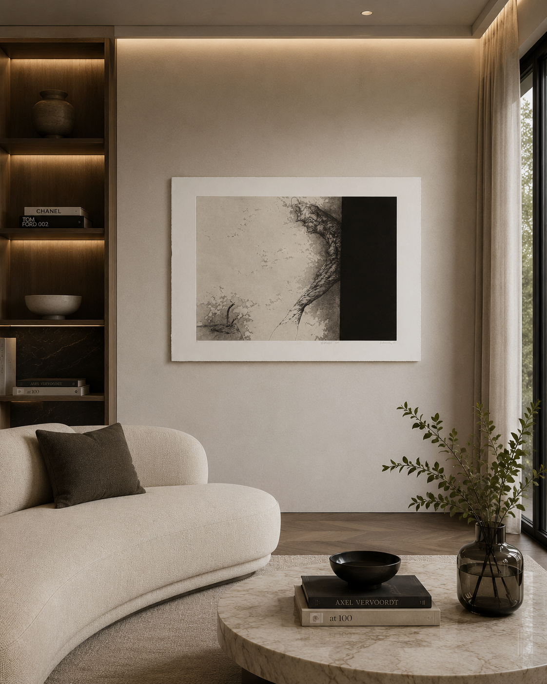 Jose Hernandez Muñoz "Sombra III" 2004 Signed Limited Fine Wall Art 50L x 65W cm