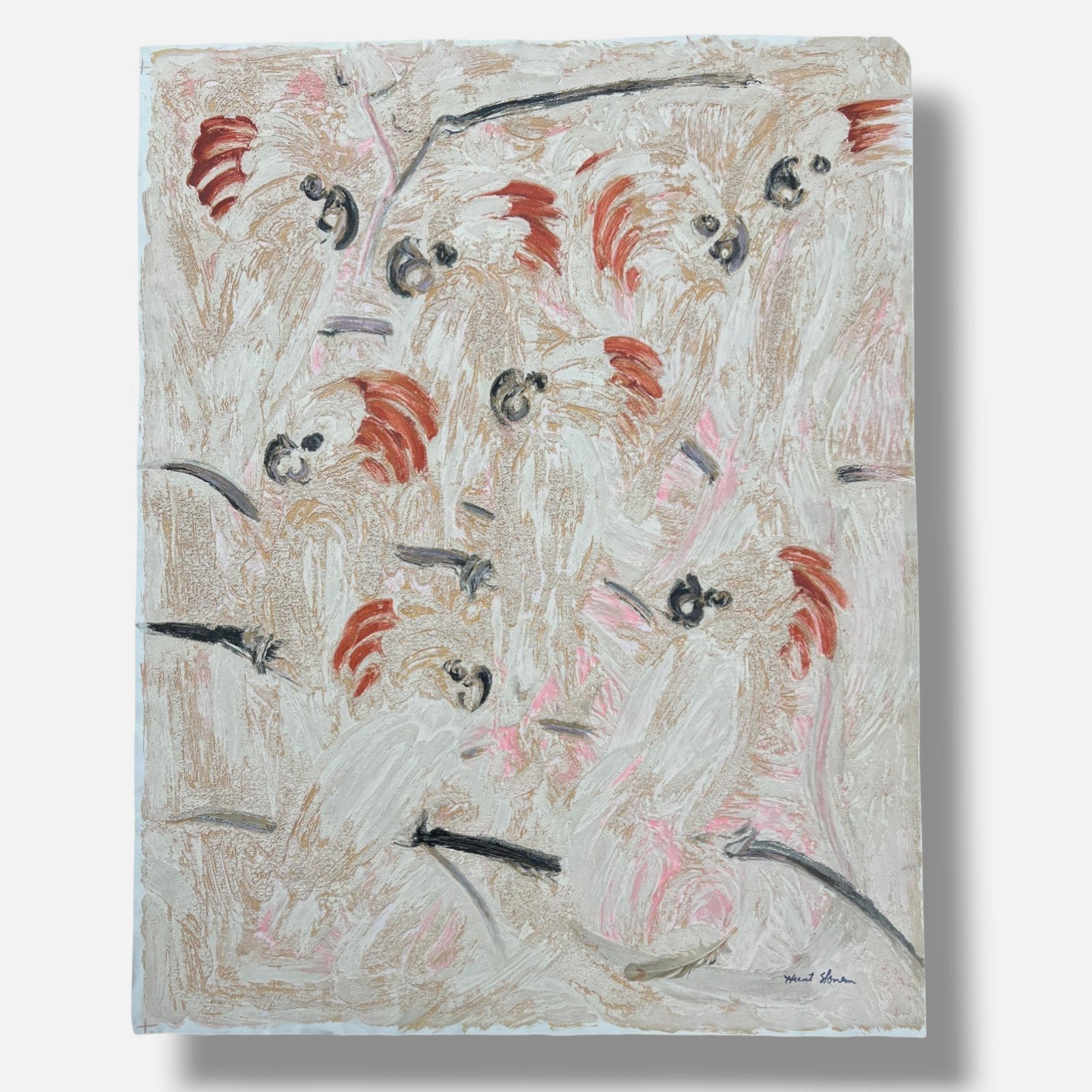 Hunt Slonem "Cockatoos" 2001 Limited Signed Wall Art, 109 x 87 cm