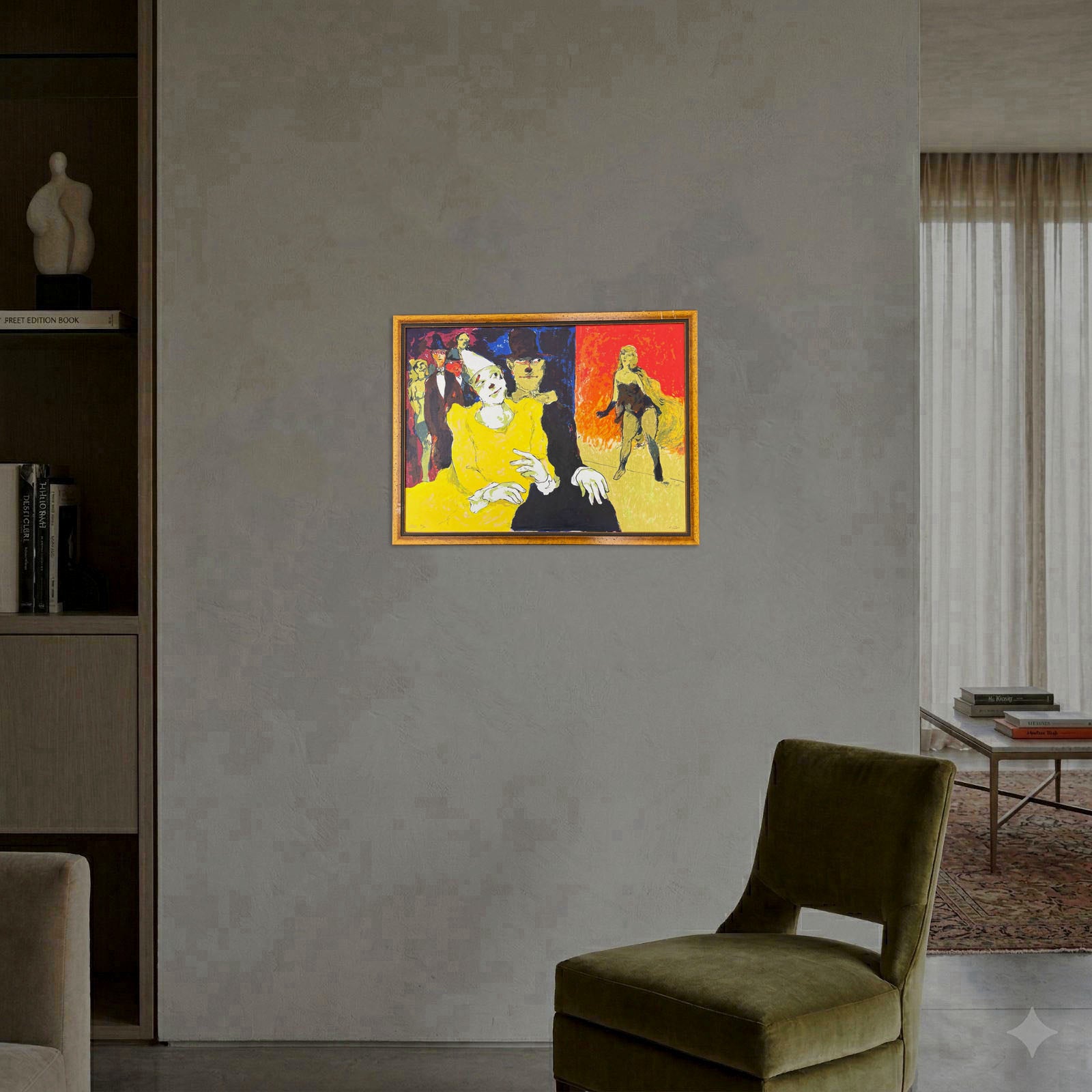 Luis García-Ochoa Ibáñez "Payaso Amarillo" Limited Signed Wall Art Print | 53x73
