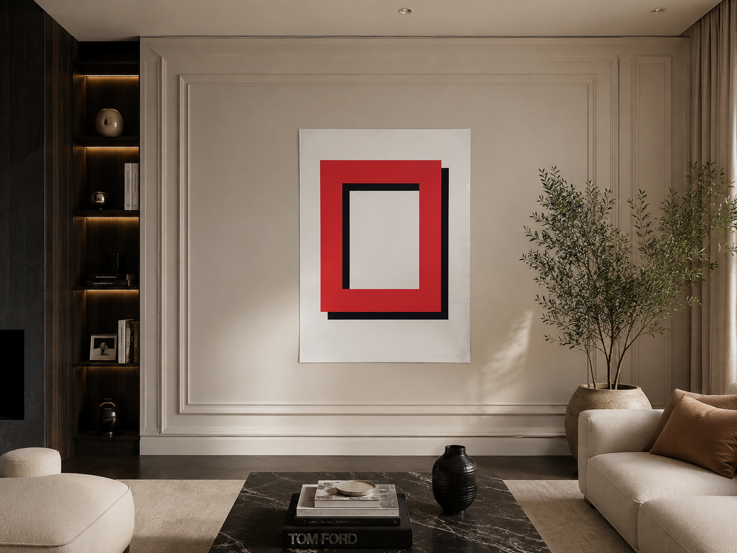Gerold Miller "Hard:Edged (Red)" 2004 Limited Signed Wall Art Print 96L x 70W cm