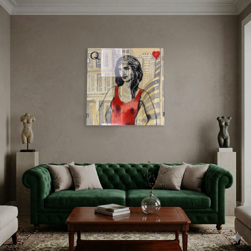 Javier de Juan Martínez La Reina De Corazones 2006 Signed Wall Art 70 x 70 cm