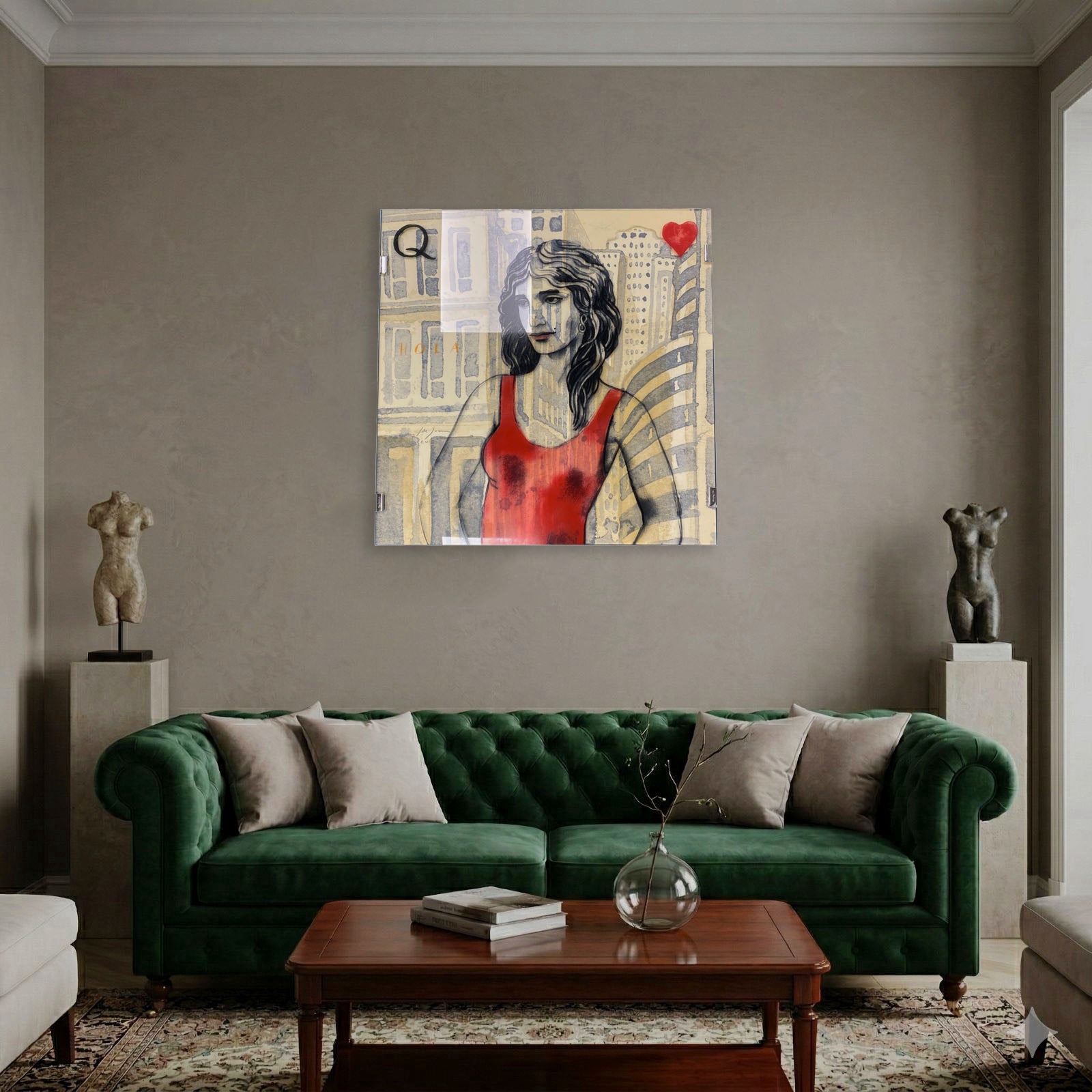 Javier de Juan Martínez La Reina De Corazones 2006 Signed Wall Art 70 x 70 cm