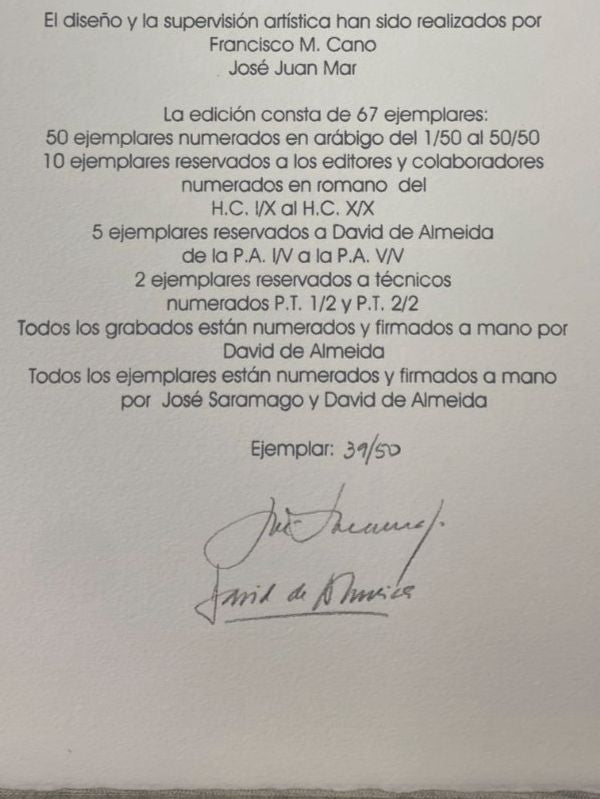 David De Almeida "Poemas Posibles" 2004, 7-Piece Fine Art Poem & Print Set